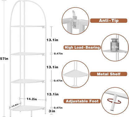 Crofy Foldable 4 Tier Corner Shelf, Metal Corner Plant Stand - Image 3
