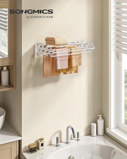 SONGMICS Clothes Drying Rack, Wall-Mounted Drying Rack Clothing, Small - Image 5