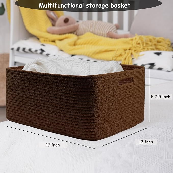 COMFY-HOMI Cotton Rope Woven Basket - Image 4
