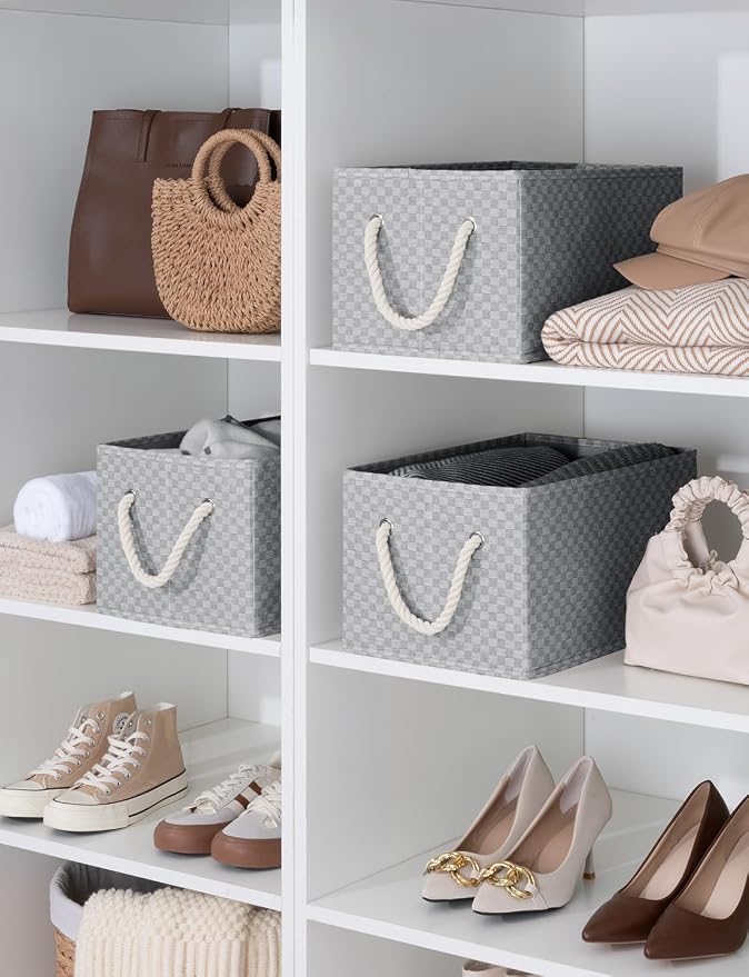 StorageWorks Storage Baskets for Shelves, Foldable Fabric Closet Storage Bins - Image 5