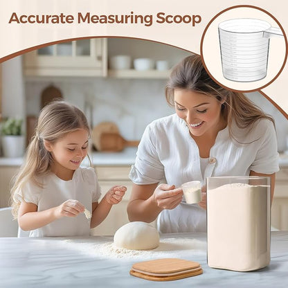 ComSaf Glass Pantry Storage Containers, 4.6Qt/1.6Qt Large Square Flour and - Image 7