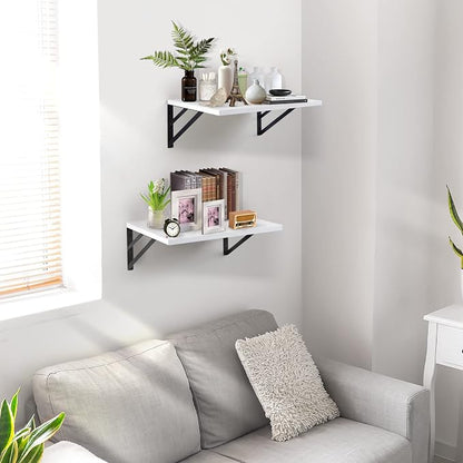 Tectocker-DOU 2 Pc Deep Floating Shelves ; Wall Mounted Hanging Shelves - Image 5