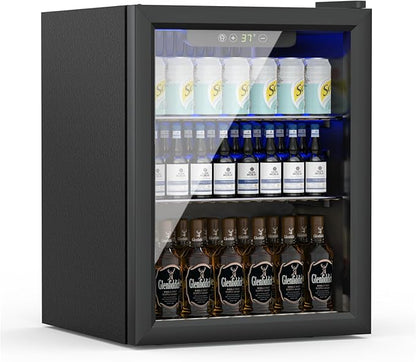 Compact Beverage Refrigerator, 70 Can/1.6 Cubic Feet Fridge by Erivess