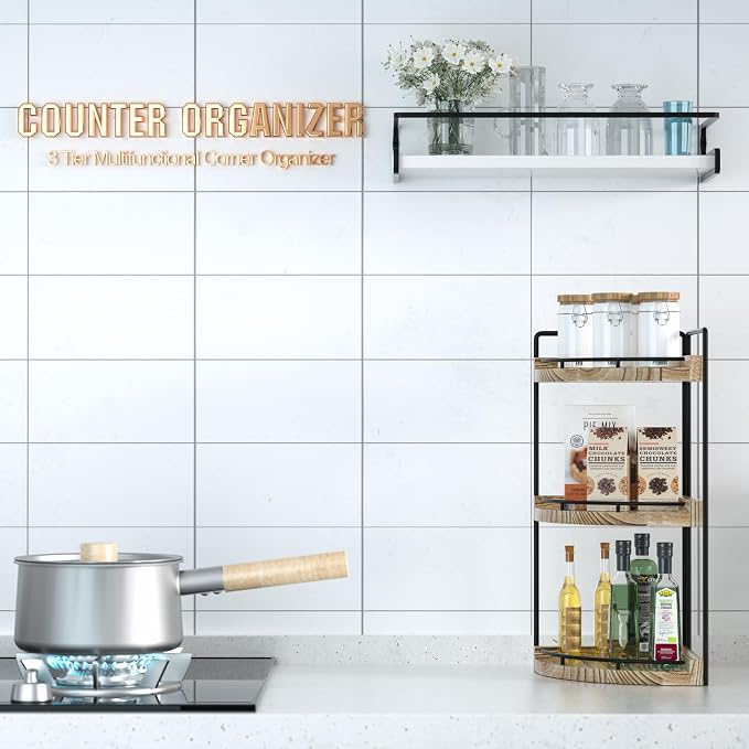 Corner Bathroom Counter Organizer, 3 Tier Bathroom Storage Countertop - Image 5
