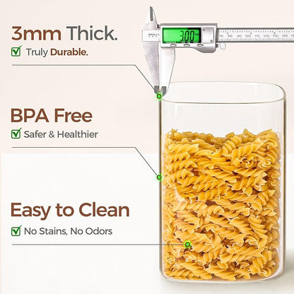 ComSaf 3.6Qt Glass Food Storage Containers, Cereal Storage Containers - Image 4