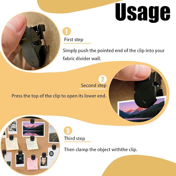 15 PCS Cubicle Clips Black Plastic Cubicle Accessories Hooks - Image 4