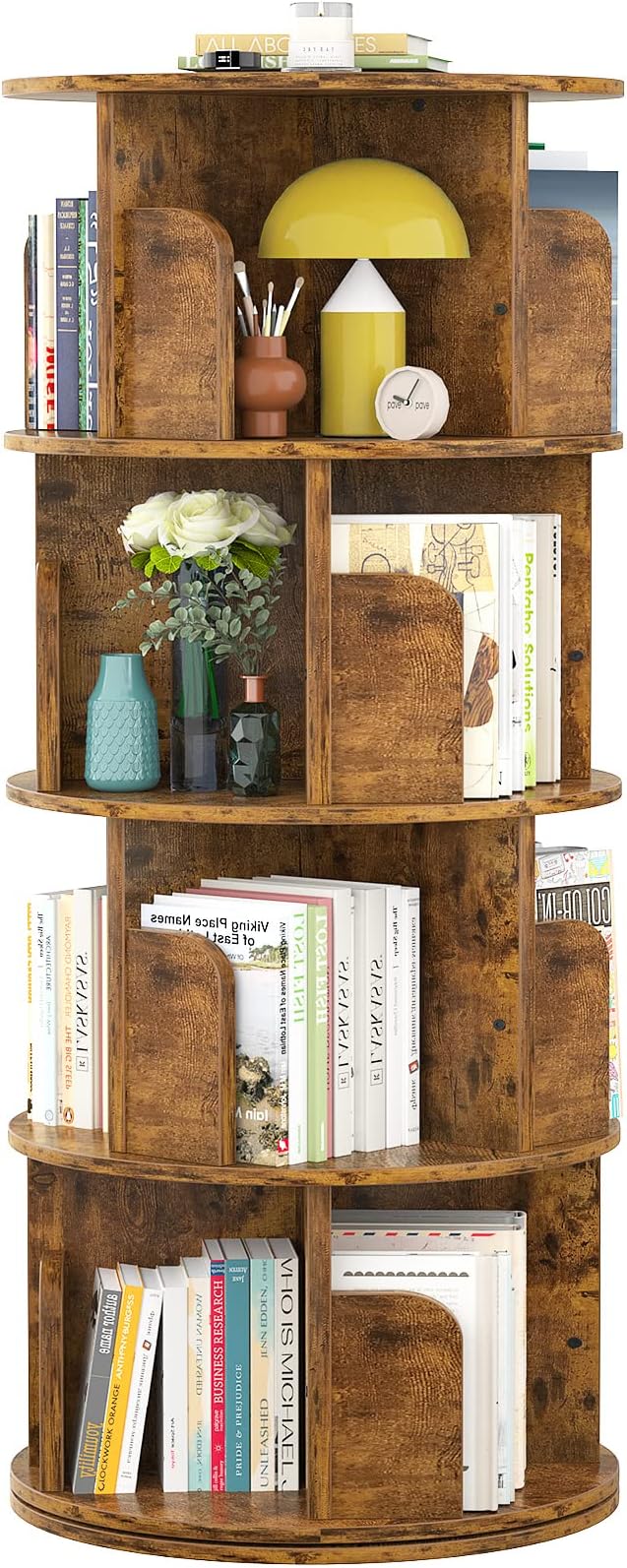 Aheaplus Rotating Bookshelf, Small Corner Bookshelf by Aheaplus