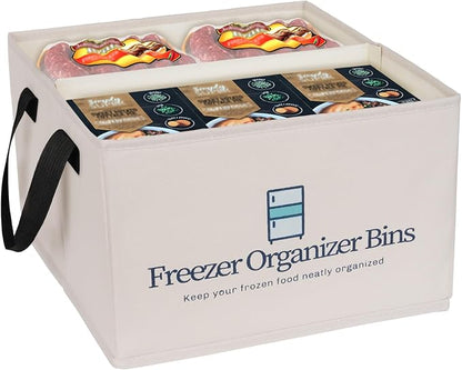 Flenpptly Freezer Organizer Bins, 1 Pack Freezer Storage Bins, Light Grey | by Flenpptly