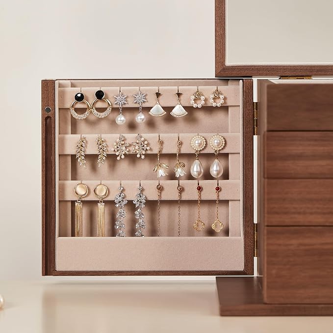 Black Walnut Wooden Jewelry Box, Wood Jewelry Organizer - Image 8