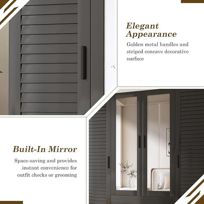 jiteentarou 4 Door Armoire Wardrobe Closet Cabinet - Image 5