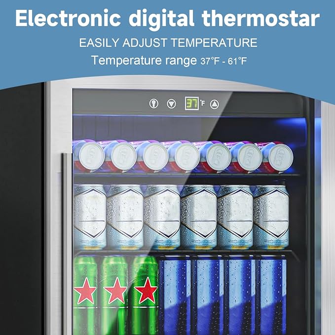 4.5 Cu.Ft Mini Fridge for 145 Cans, Beverage Refrigerator - Image 4