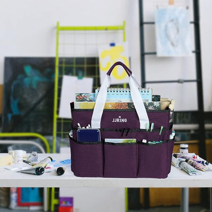 JJRING Craft Organizer Tote Bag, Large Art Storage Caddy - Image 7