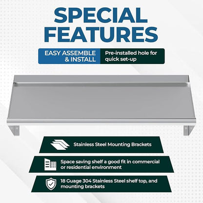 304 Stainless Steel Slanted Wall Rack Shelf - Image 7
