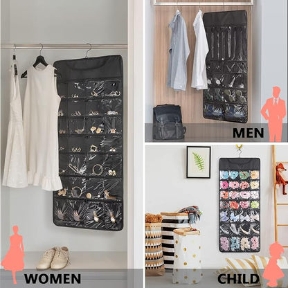 FOREGOER Hanging Jewelry Organizer Double Sided 43 Pockets Large Necklace - Image 5