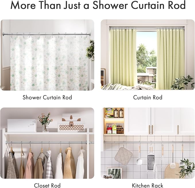 AmazerBath Spring Tension Shower Curtain Rod, 31-75 Inches Heavy Duty Tension - Image 7