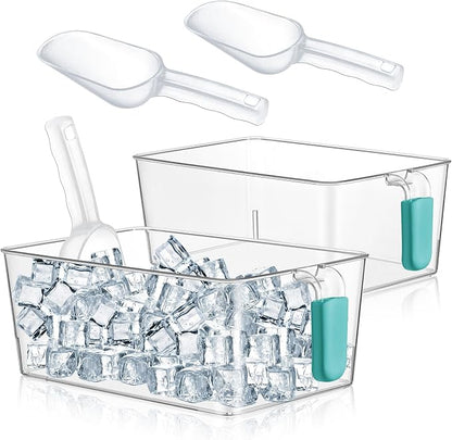 Havawish Ice Storage Bin and Flexible Scoop Set Plastic Freezer Bin by Havawish