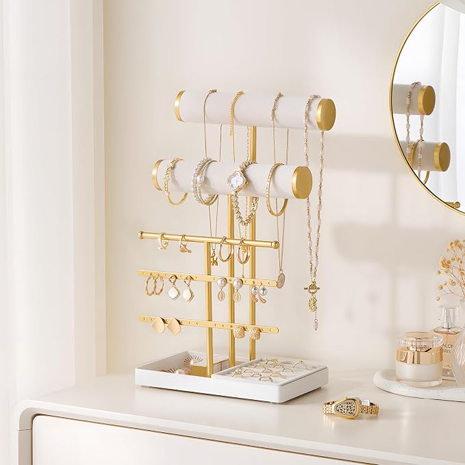 Lolalet Bracelet Display Stand Necklaces Holder, 5 Tiers Jewelry Organizer and - Image 2