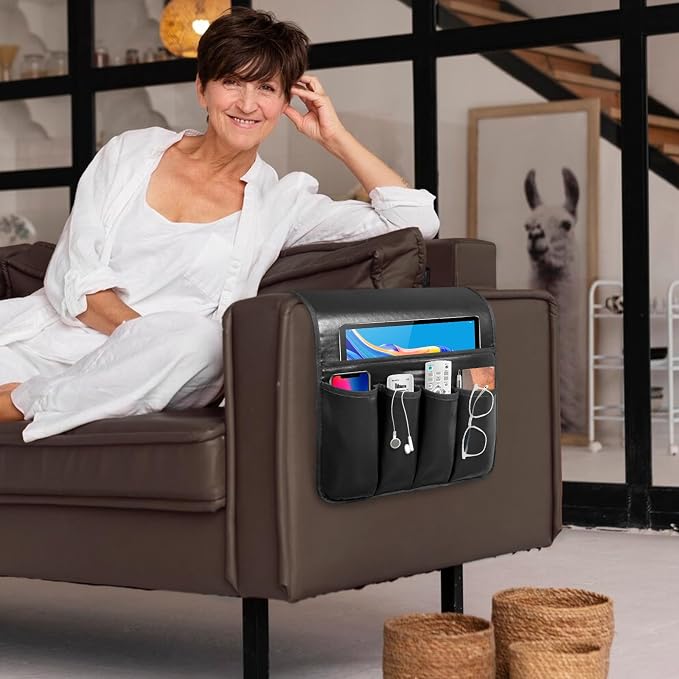 Non-slip Couch Organizer Armchair Caddy, Artificial Leather TV Remote Control - Image 2