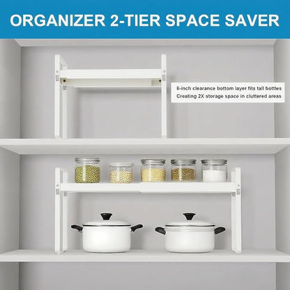 Expandable Cabinet Shelf Organizer 14-25 Inch Adjustable Length, Under Sink - Image 7