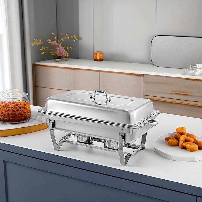Chafing Dishes for Buffet 4 Pack 9 Quart Stainless Steel Chafer Buffet Servers - Image 6