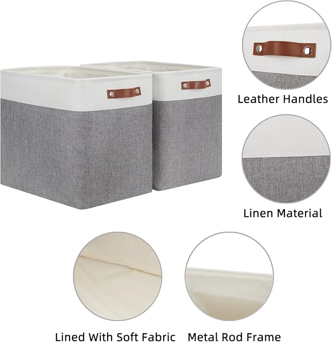 HNZIGE Large Storage Baskets Rectangular Storage Bins Baskets - Image 5