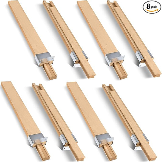 Maitys 8 Pcs 16 Inches Wooden Drawer Slides Bottom Mount Classic Center Guide by Maitys