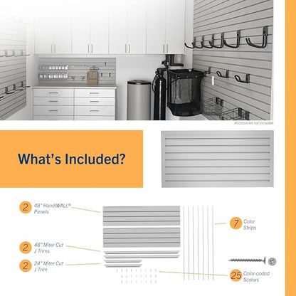 HANDIWALL PVC Slatwall Garage Wall Organizer, 4x2ft Heavy Duty Framed Slatwall - Image 5