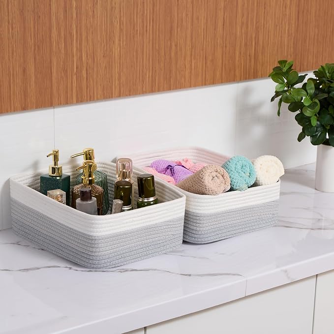 Large Shallow Organizing Baskets 15x11x5.1 Inches - Image 6