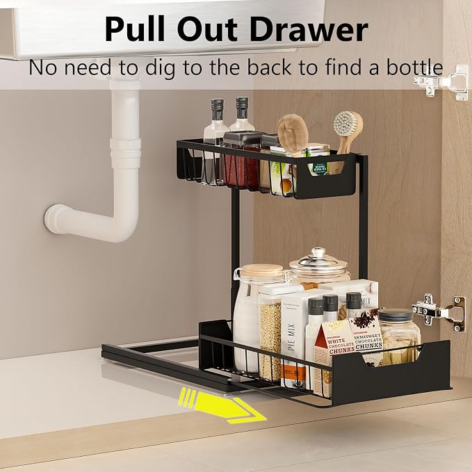 Ceetug Under Kitchen Sink Organizers and Storage, 1 Pack | Slide Out Drawer - Image 2