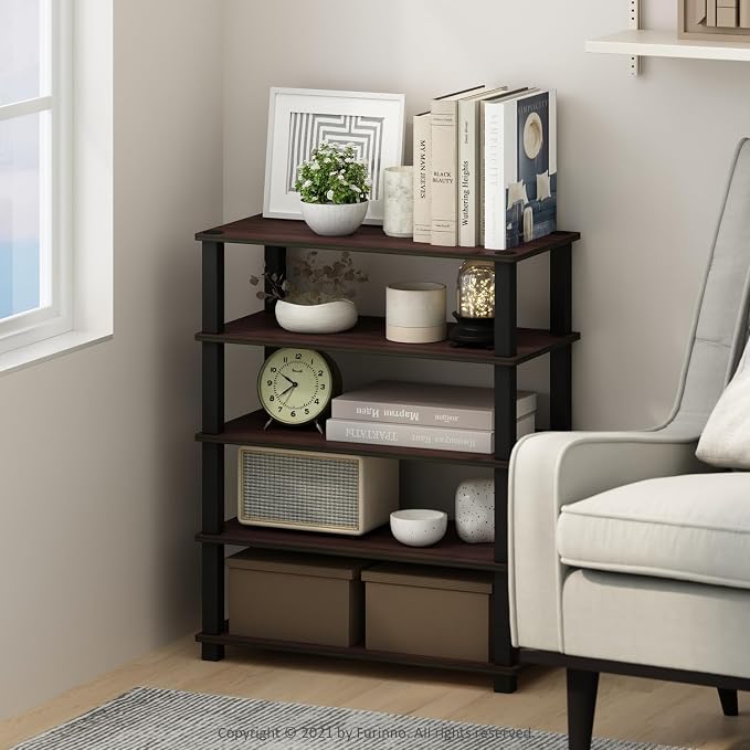 Furinno Turn-S-Tube Storage Shelves Set of 2, 3-Tier Stackable Standing Shelf - Image 2