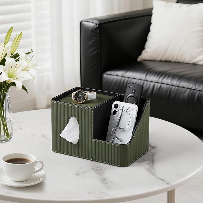 PU Leather Square Tissue Box Cover - Image 3