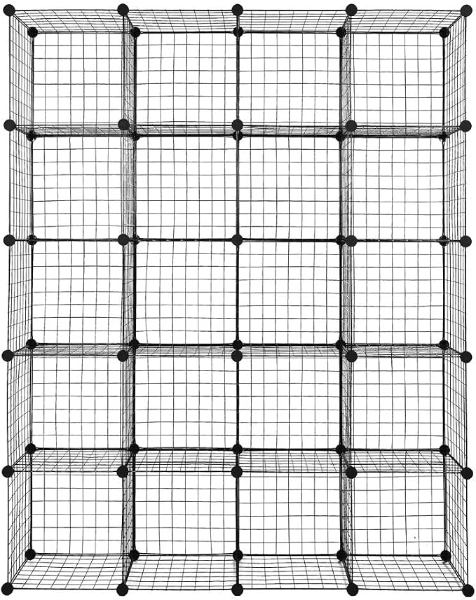 Cube Storage Organizer, Wire Cube Storage, 20-Cube Metal Grid Storage Shelf - Image 8
