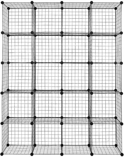 Cube Storage Organizer, Wire Cube Storage, 20-Cube Metal Grid Storage Shelf - Image 8