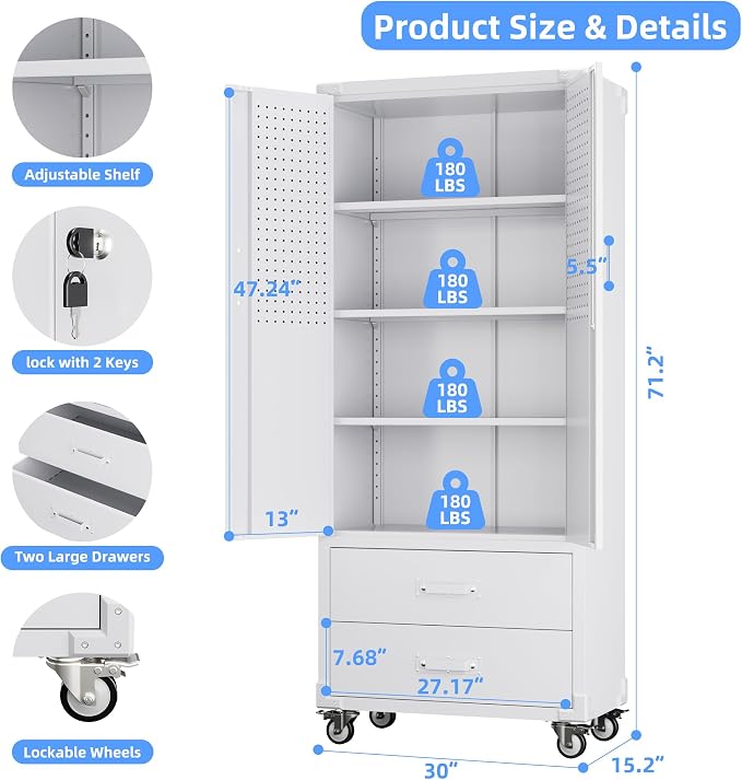 Upgraded Metal Garage Storage Cabinet - Image 3