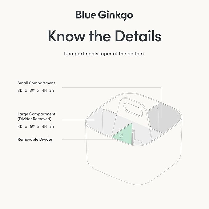BLUE GINKGO Small Stackable Organizer Caddy – Korean-Made Portable Tote - Image 4