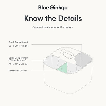 BLUE GINKGO Small Stackable Organizer Caddy – Korean-Made Portable Tote - Image 4