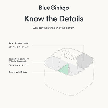 BLUE GINKGO Small Stackable Organizer Caddy – Korean-Made Portable Tote - Image 4