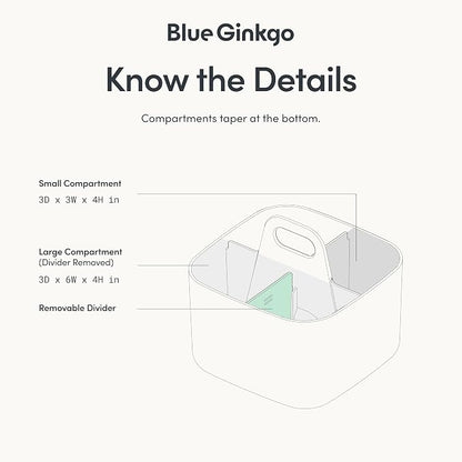 BLUE GINKGO Small Stackable Organizer Caddy – Korean-Made Portable Tote - Image 4