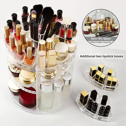AMEITECH Makeup Organizer, 360 Degree Rotating Adjustable Cosmetic Storage - Image 4