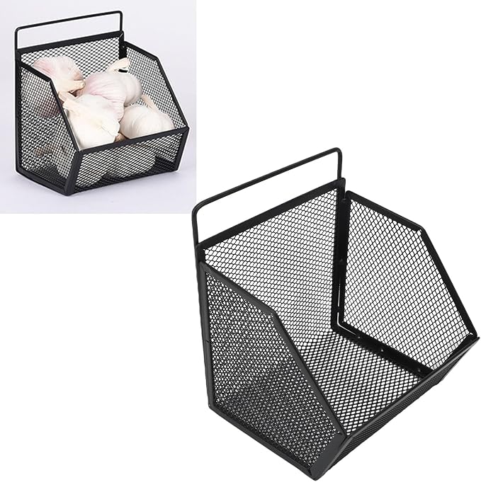 13.2x10x15cm Wall Hanging Baskets, Metal Wire Storage Organizer - Image 2