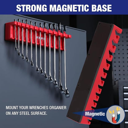 WORKPRO 2-Piece Magnetic Wrench Organizer, 24 Slots Wrenches Holder Fits SAE - Image 3
