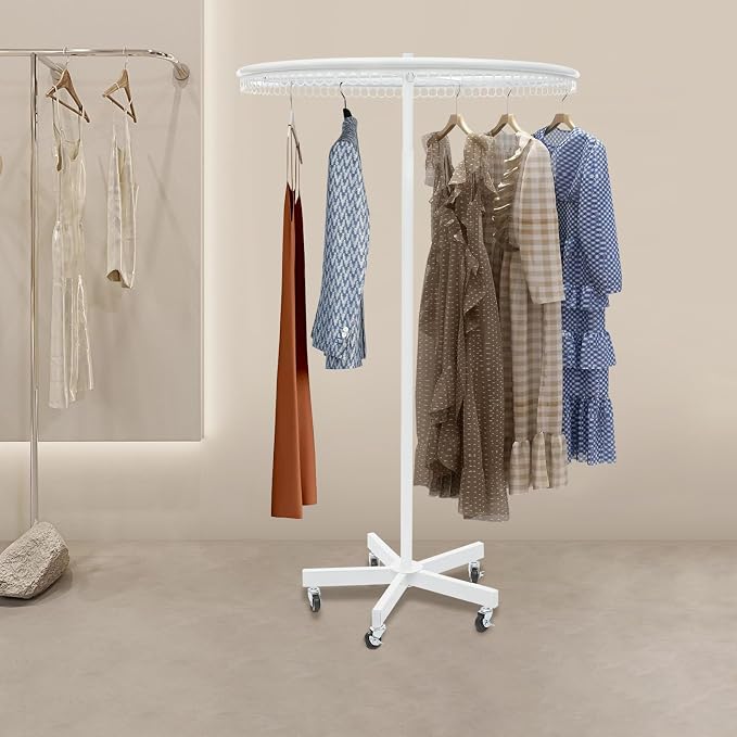 360° Rotatable Round Clothes Rack, Floor Standing Rotating Clothes Rack - Image 3