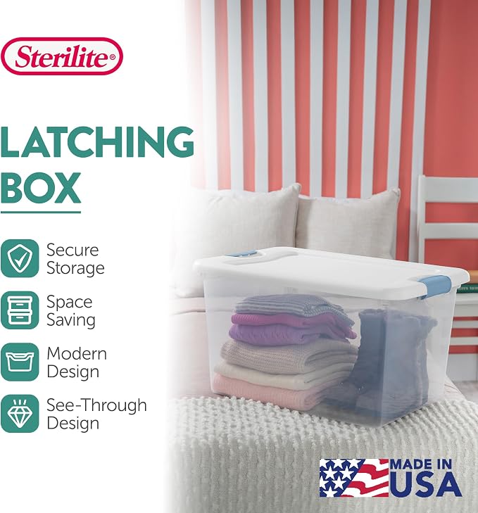 Sterilite 6-Pack Latching Box, Under Bed Storage Bins - Image 3