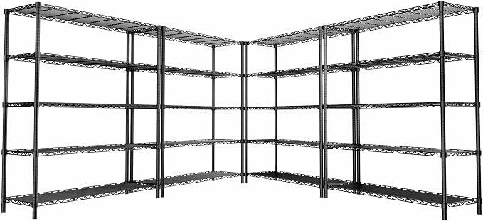 Storage Shelves Heavy Duty, 5-Tier Adjustable Metal Industrial Utility Shelf by ROOMTEC