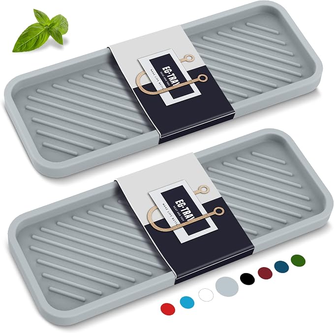 EG-SIPRO Kitchen Sink Organizer Tray, 2 Pack Silicone Sponge Holder by EG-SIPRO