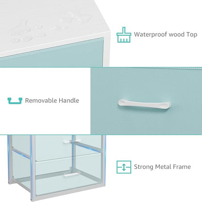 BOLUO Stackable Storage Drawers Closet Organizers and Storage Fabric Blue 2 - Image 8