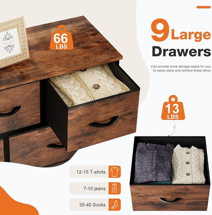 Sweetcrispy 9-Drawer Fabric Dresser Storage Tower - Image 5