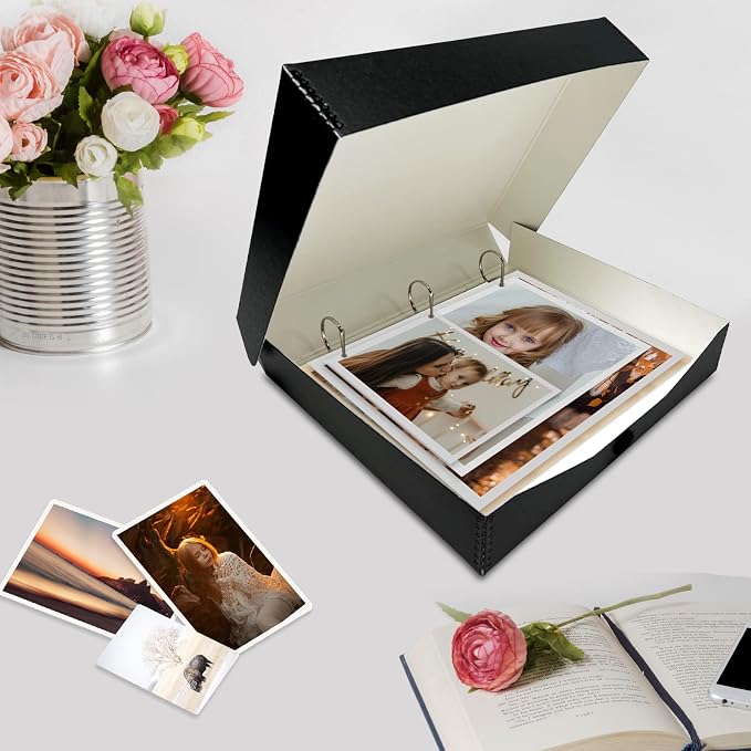 Lineco Archival Oversized 3-Ring Album Box, 13.25x11.75x2.5 inch, Holds Up 55 - Image 6