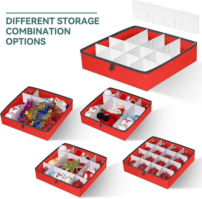 Christmas Ornament Storage Box, 2-in-1 Christmas ornament organizer&Christmas - Image 3