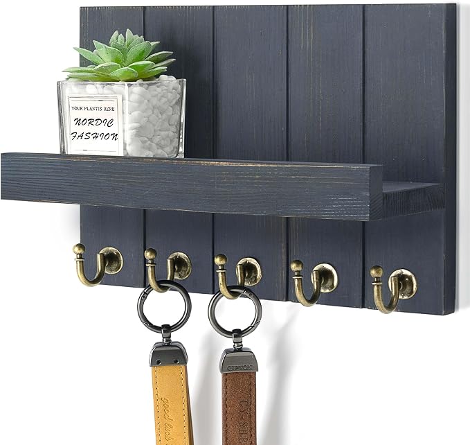 Rebee Vision Pine Wood Key Holder Wall Mount by REBEEVISION